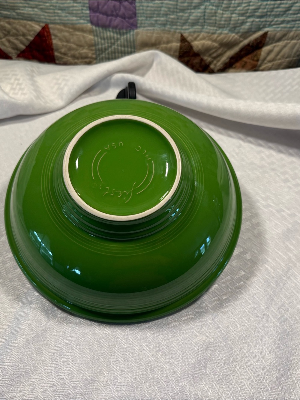 Fiestaware Shamrock Pedestal Bowl - Picture 2 of 3